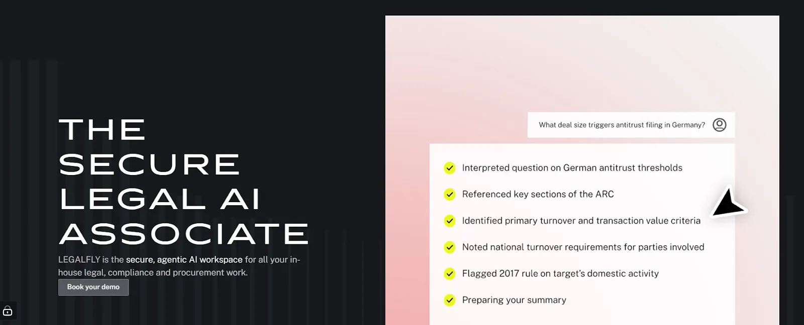 LEGALFLY — secure legal AI associate for in-house legal work