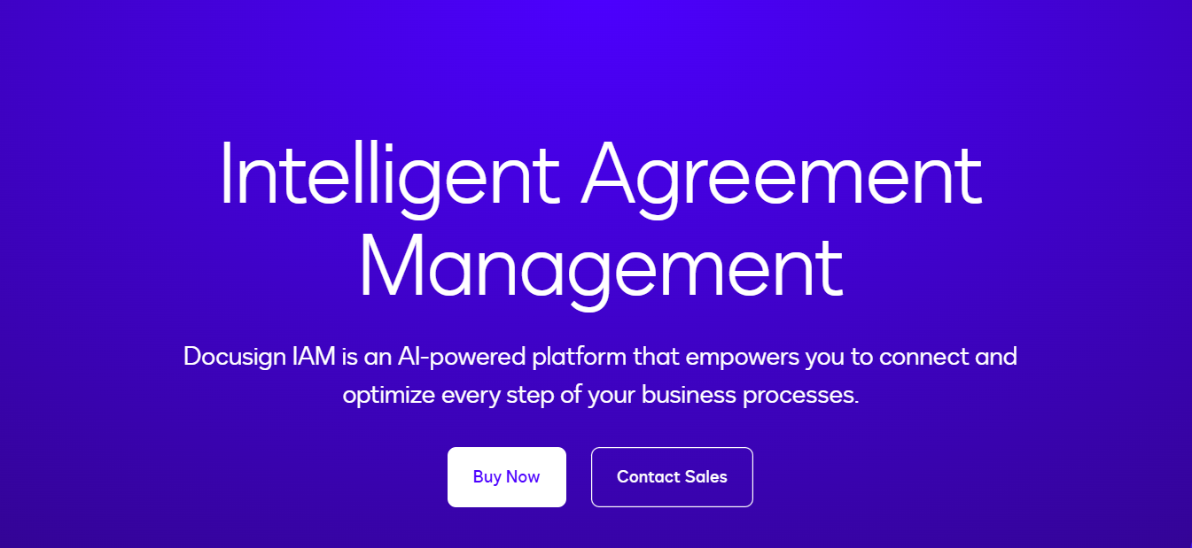 Screenshot of Docusign IAM homepage