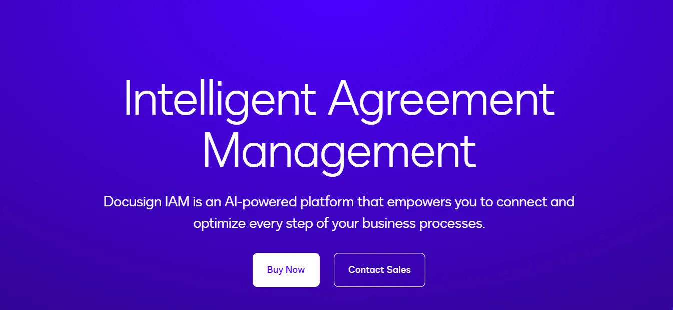 Screenshot of Docusign IAM homepage