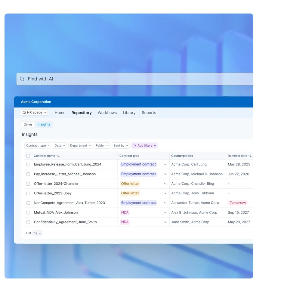 Signeasy’s intelligent contract repository 