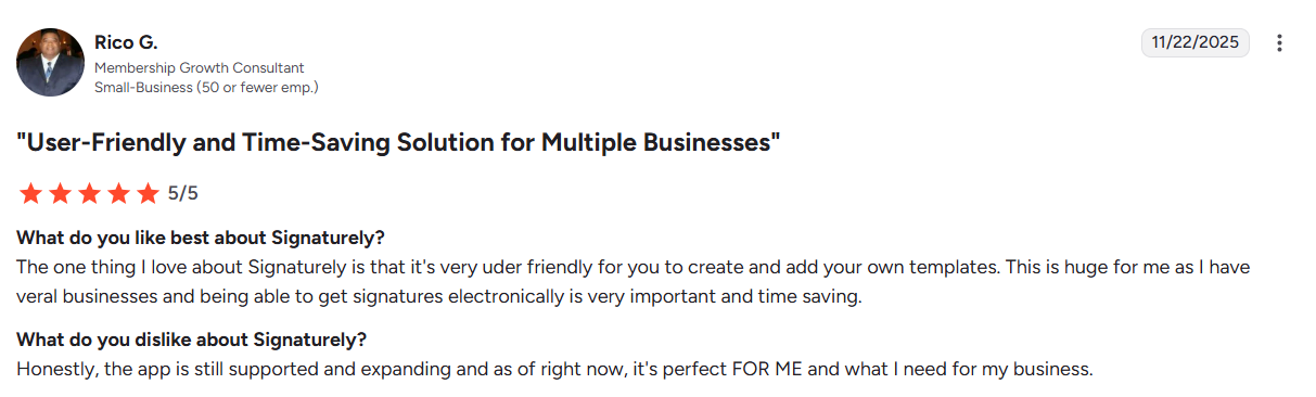 5-star review by a Membership Growth Consultant on G2