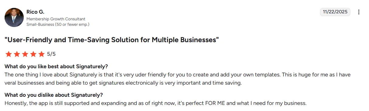 5-star review by a Membership Growth Consultant on G2