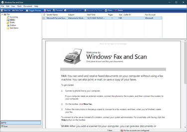 Prompt of Windows Fax and Scan prompt application window 
