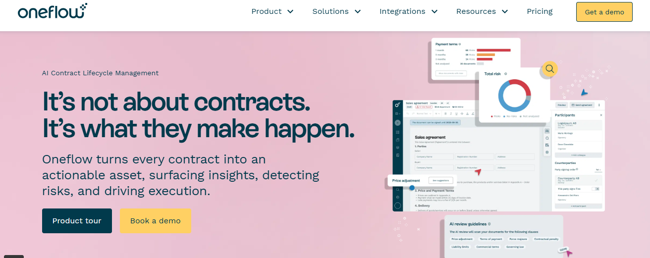Image of Oneflow home page