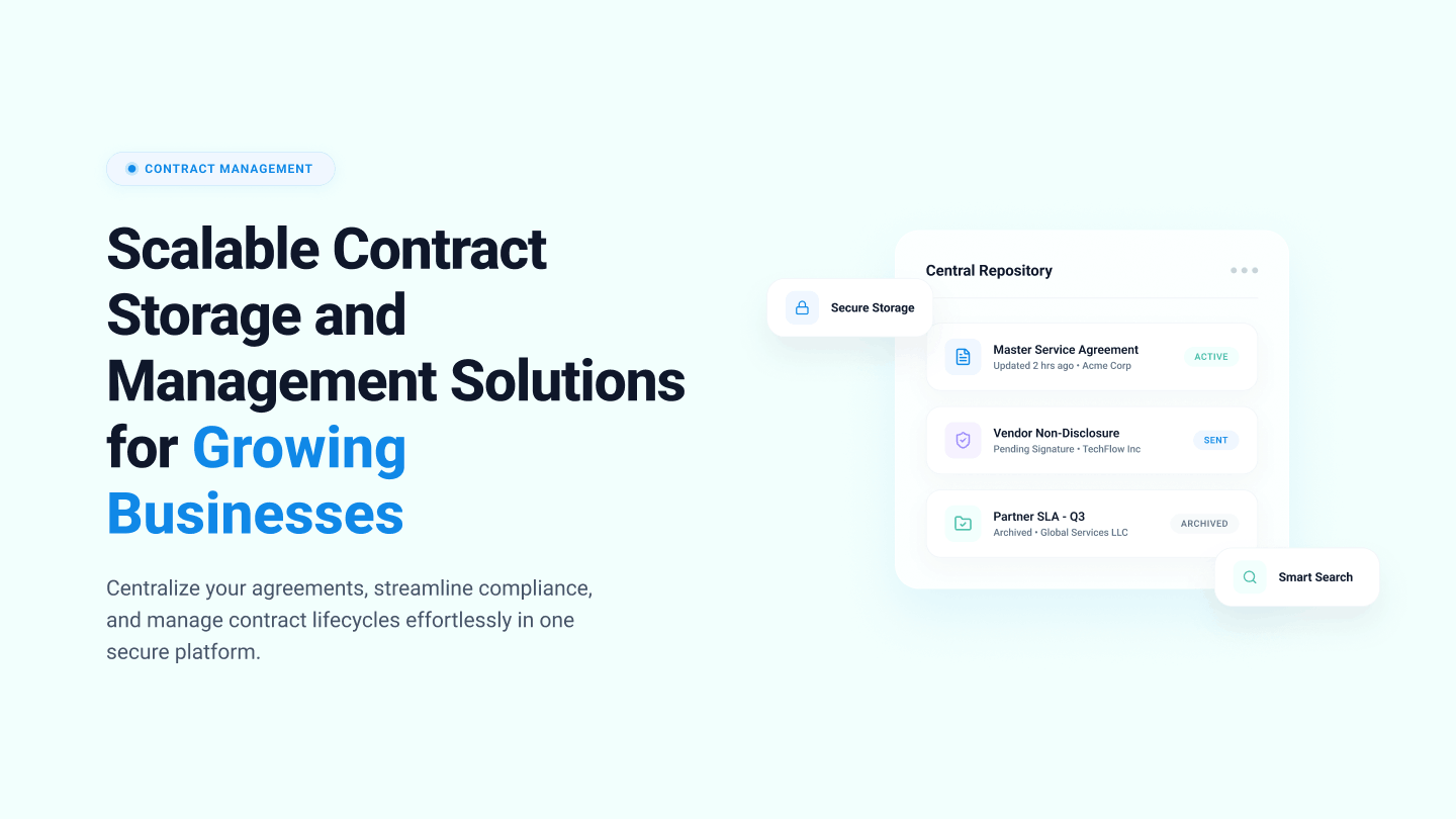 Contract storage solutions for growing businesses
