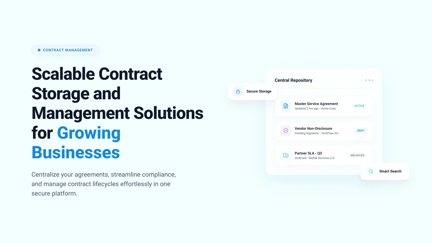 Contract storage solutions for growing businesses