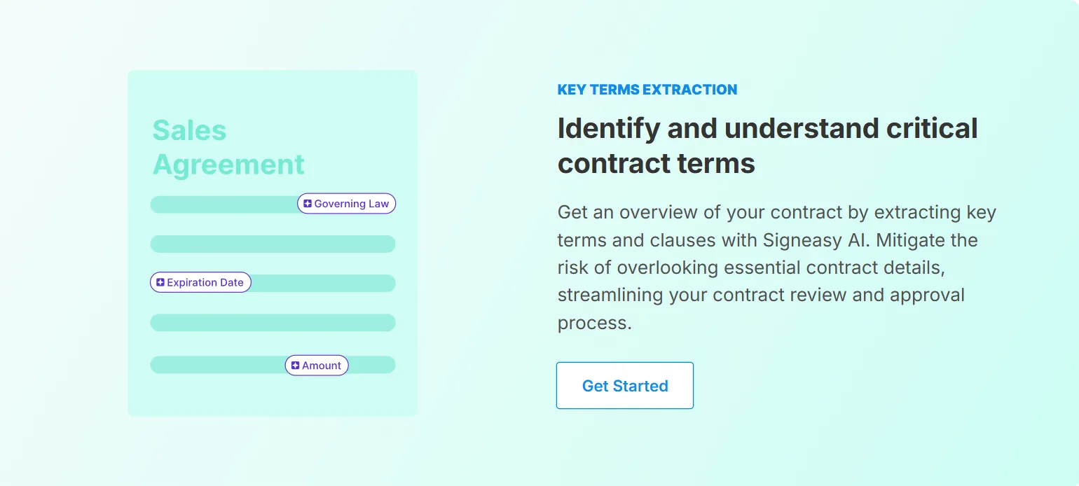 Image showing Signeasy’s Key Terms Extraction feature