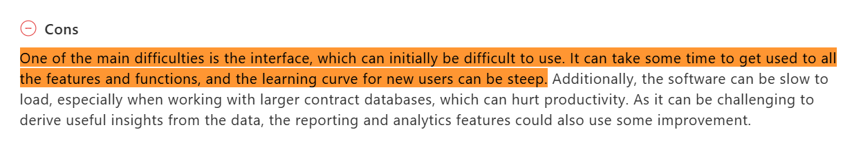 Capterra review mentioning a learning curve with CobbleStone