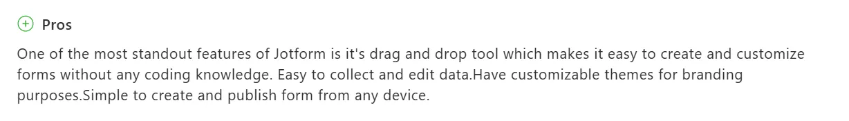 A Capterra review on Jotform's ease of use and device flexibility