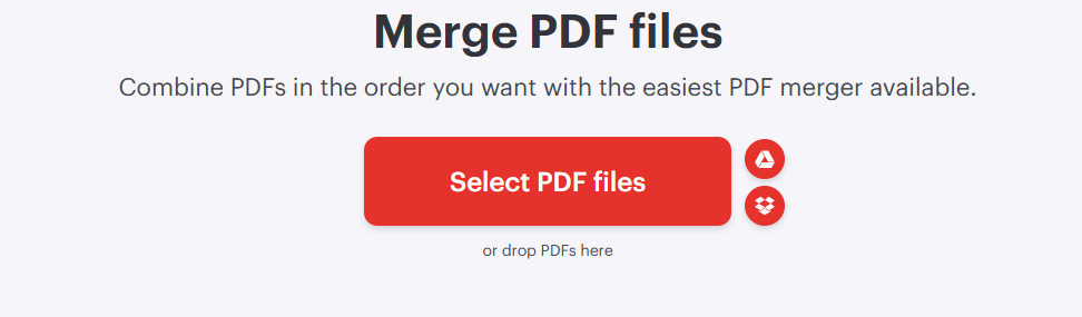 Image showing how to select PDF files in an online tool