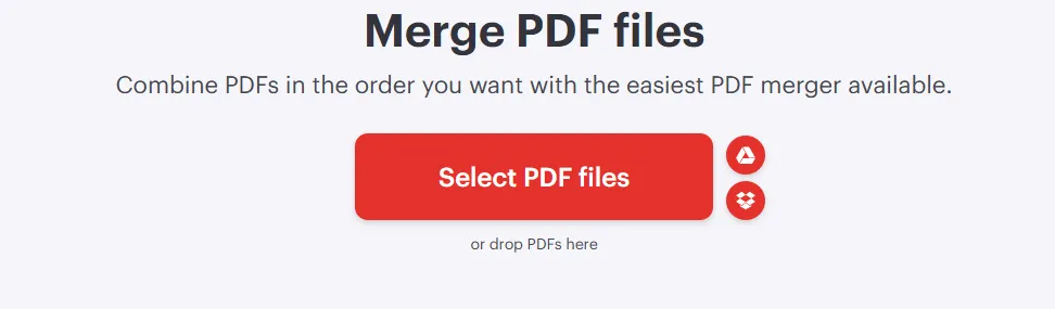 Image showing how to select PDF files in an online tool