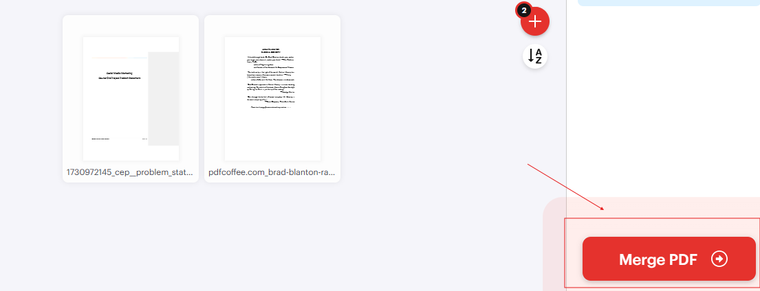 Image showing how to merge pages in order