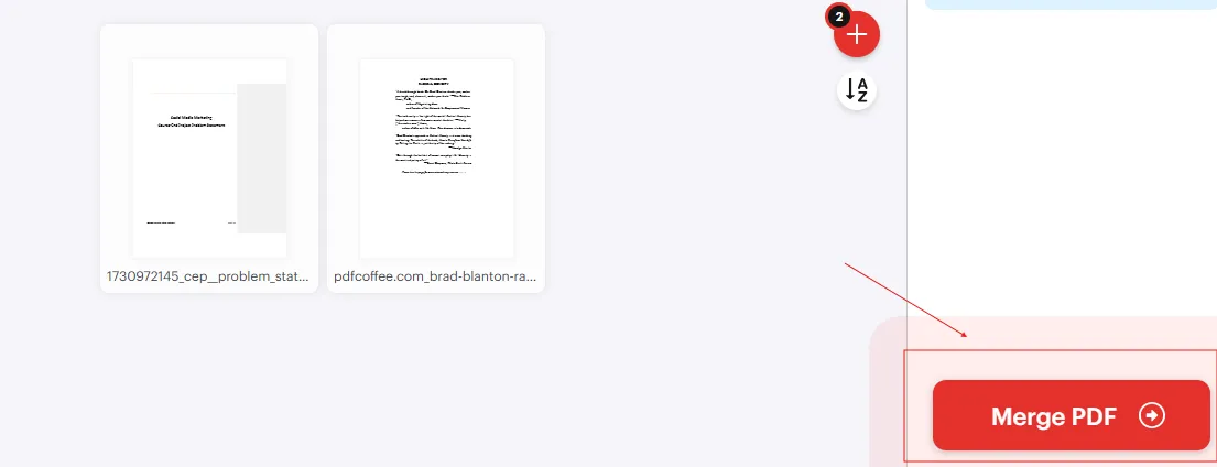 Image showing how to merge pages in order