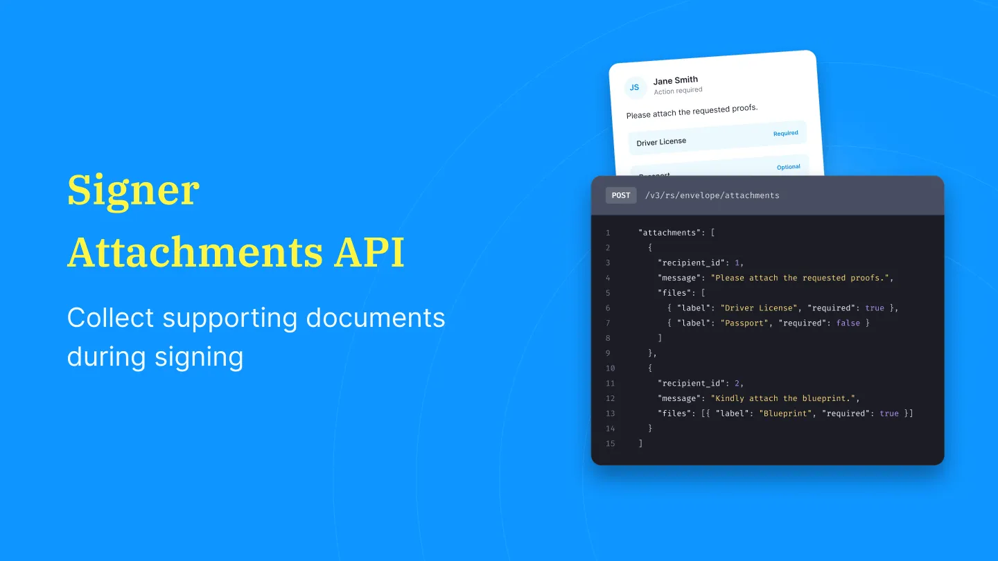 Collect supporting documents during signing with eSignature API