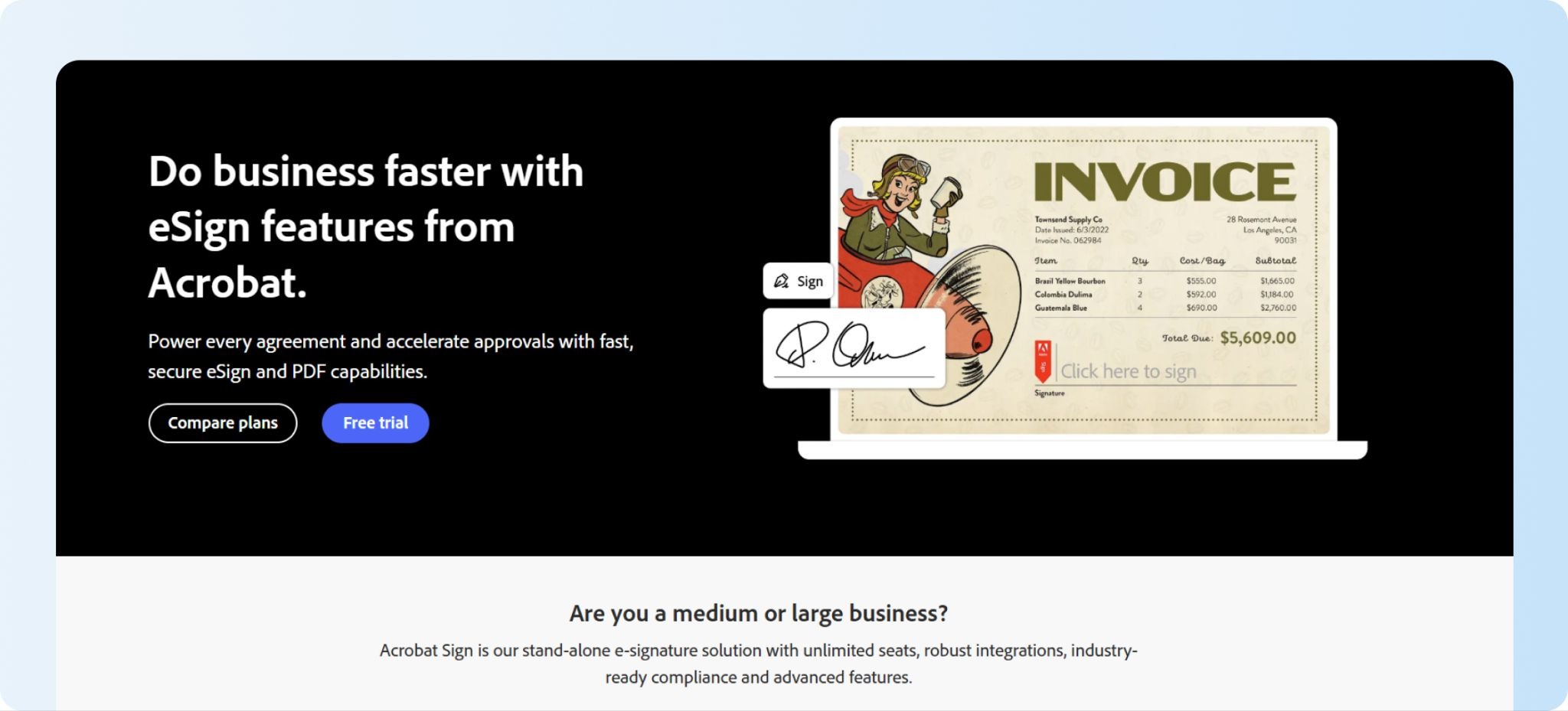 Adobe Acrobat Sign website