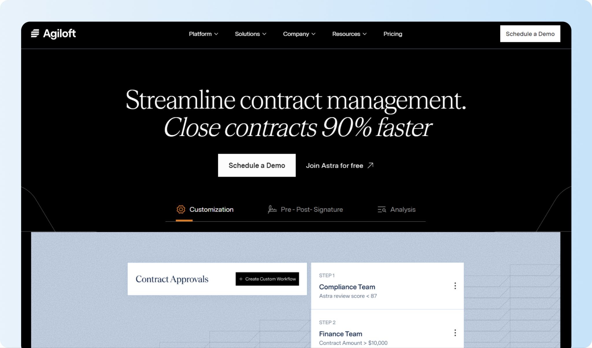 Agiloft CLM platform