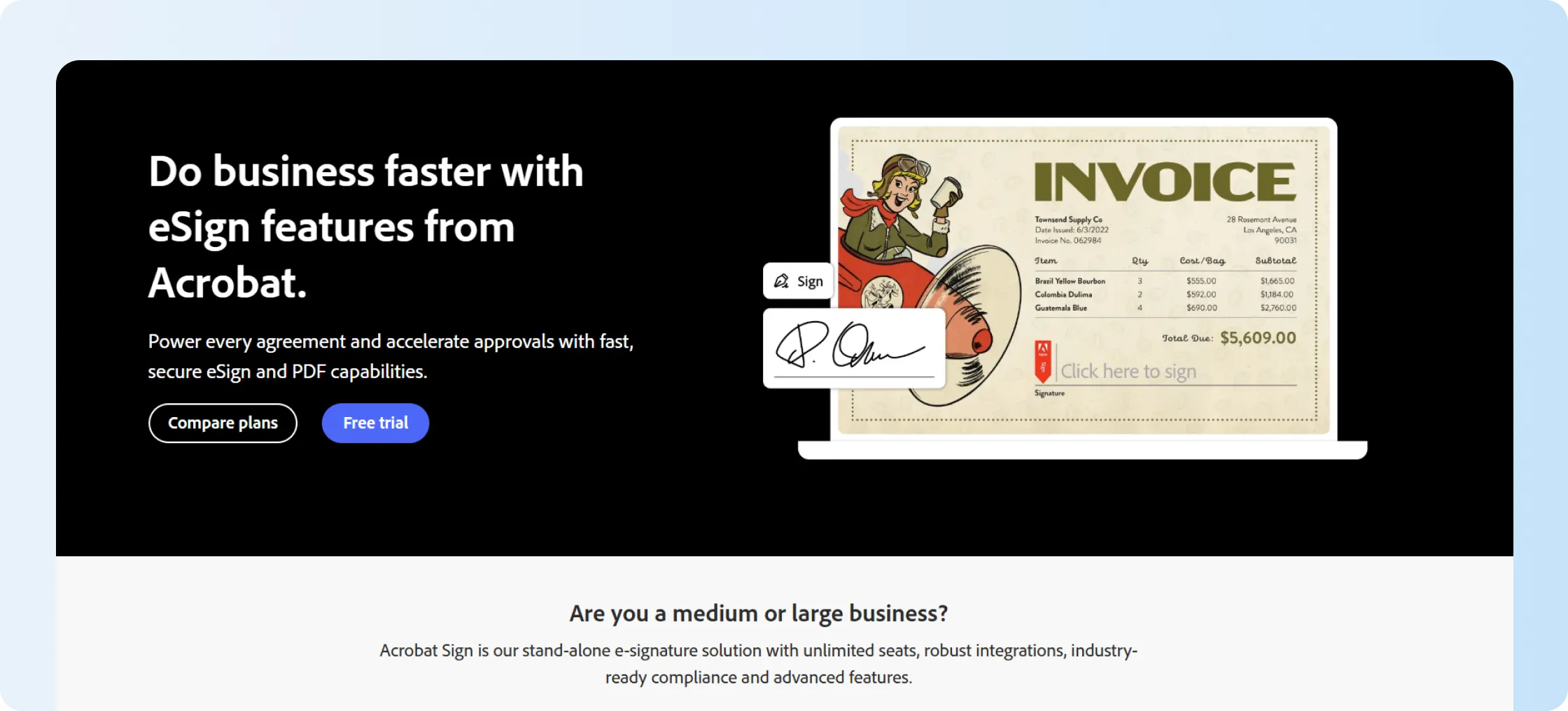 Adobe Acrobat Sign website