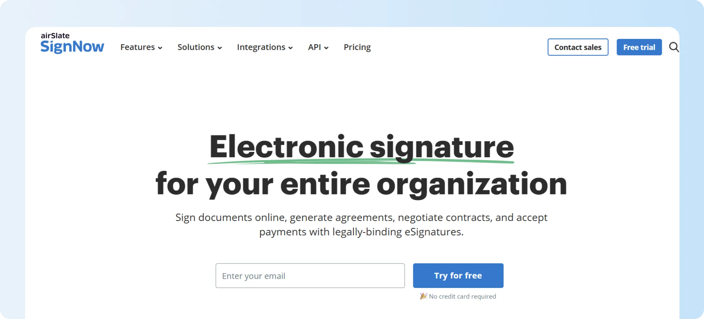 SignNow website screenshot