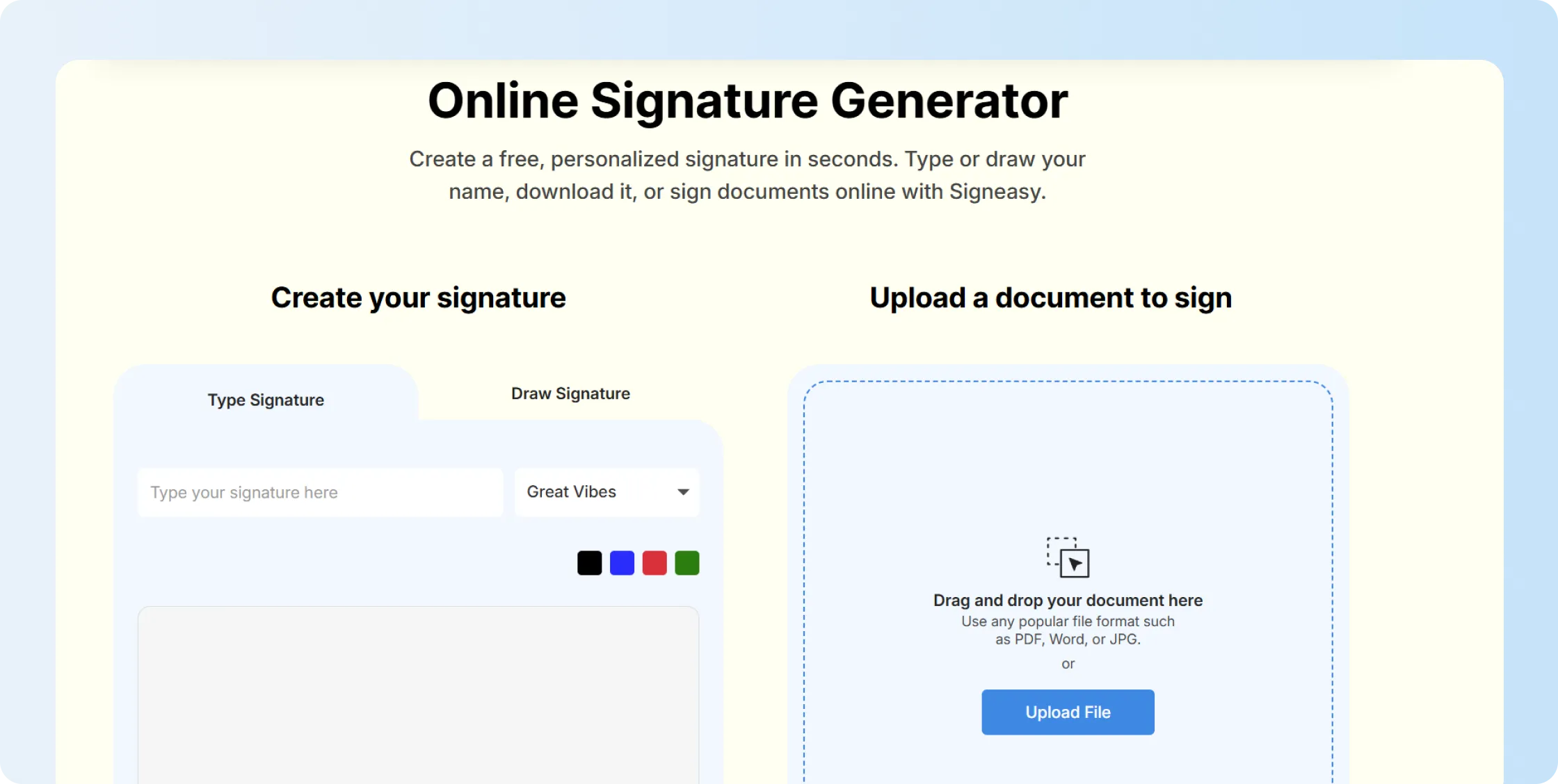Signeasy online signature generator