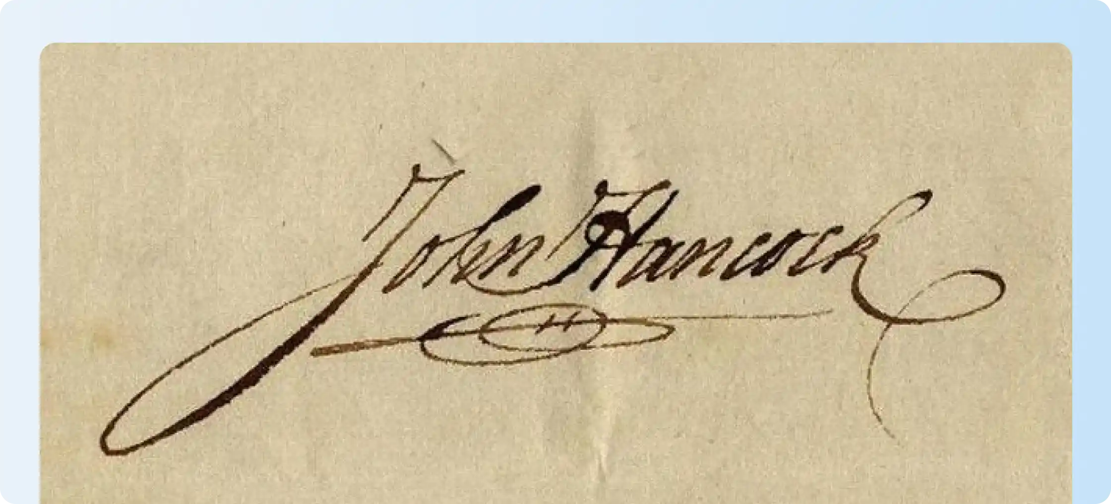 John Hancock signature example 
