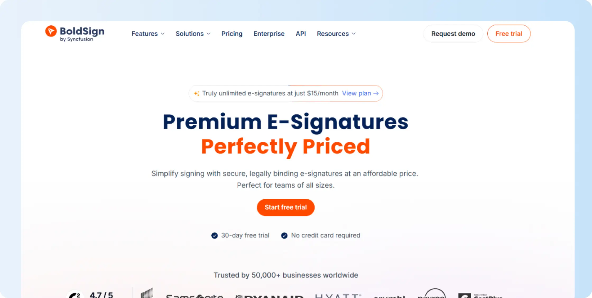 BoldSign website for e-signatures