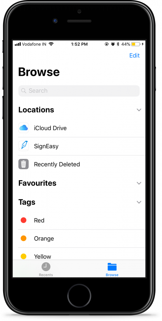 Access all your Signeasy files from the files app on iOS 11