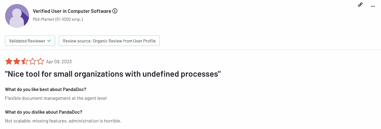 Customer review card