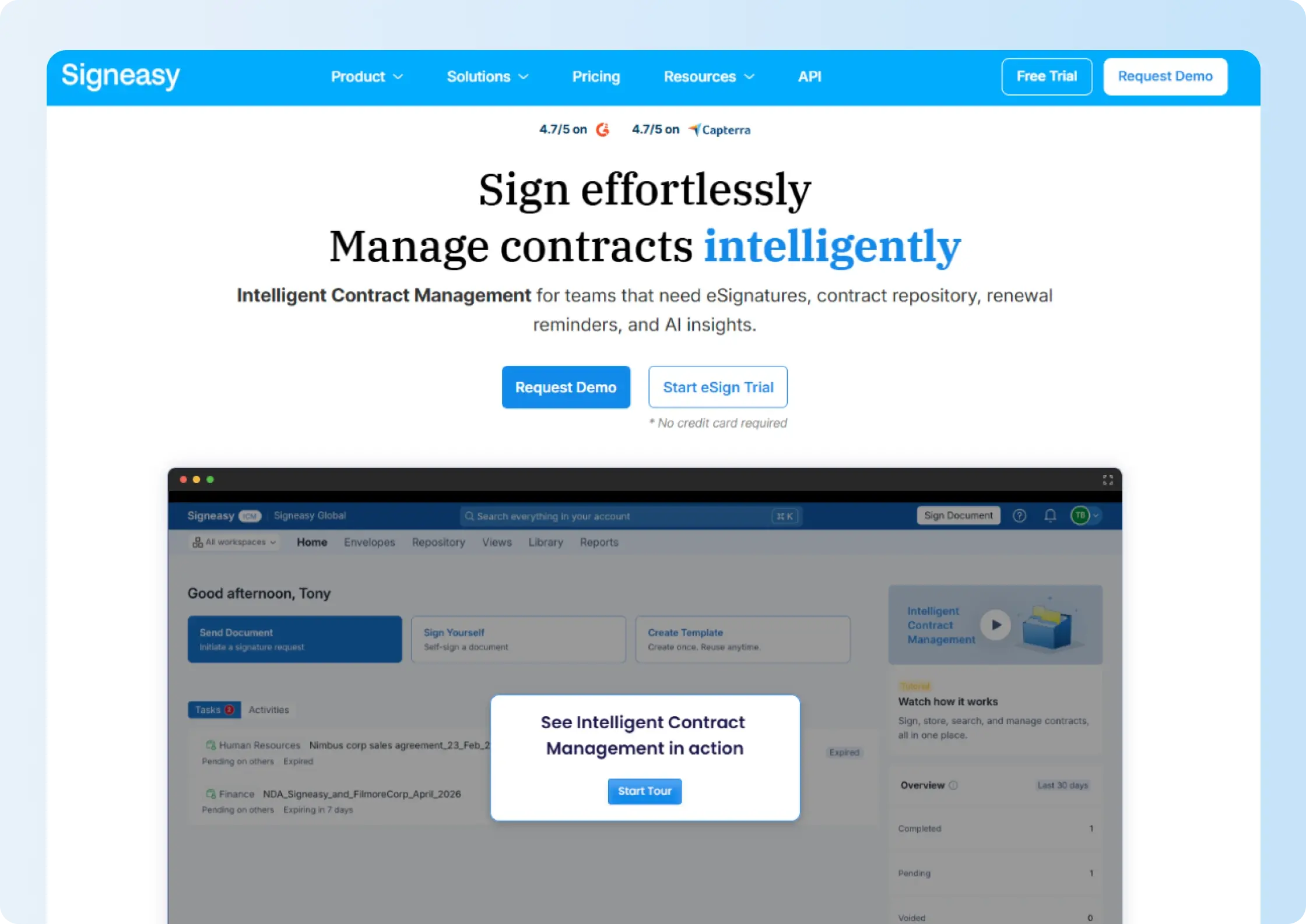 Signeasy eSignature workflow
