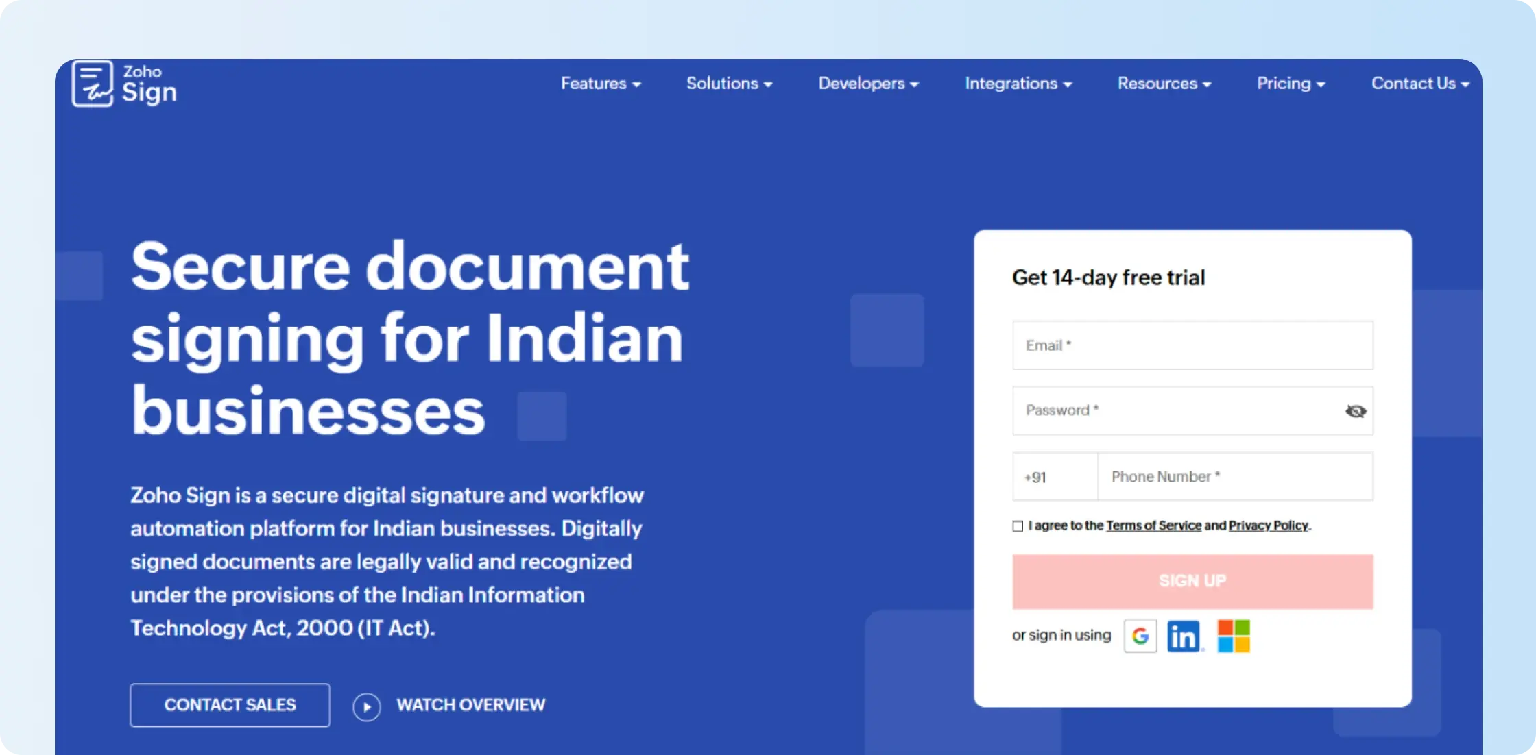 Zoho Sign digital signing platform