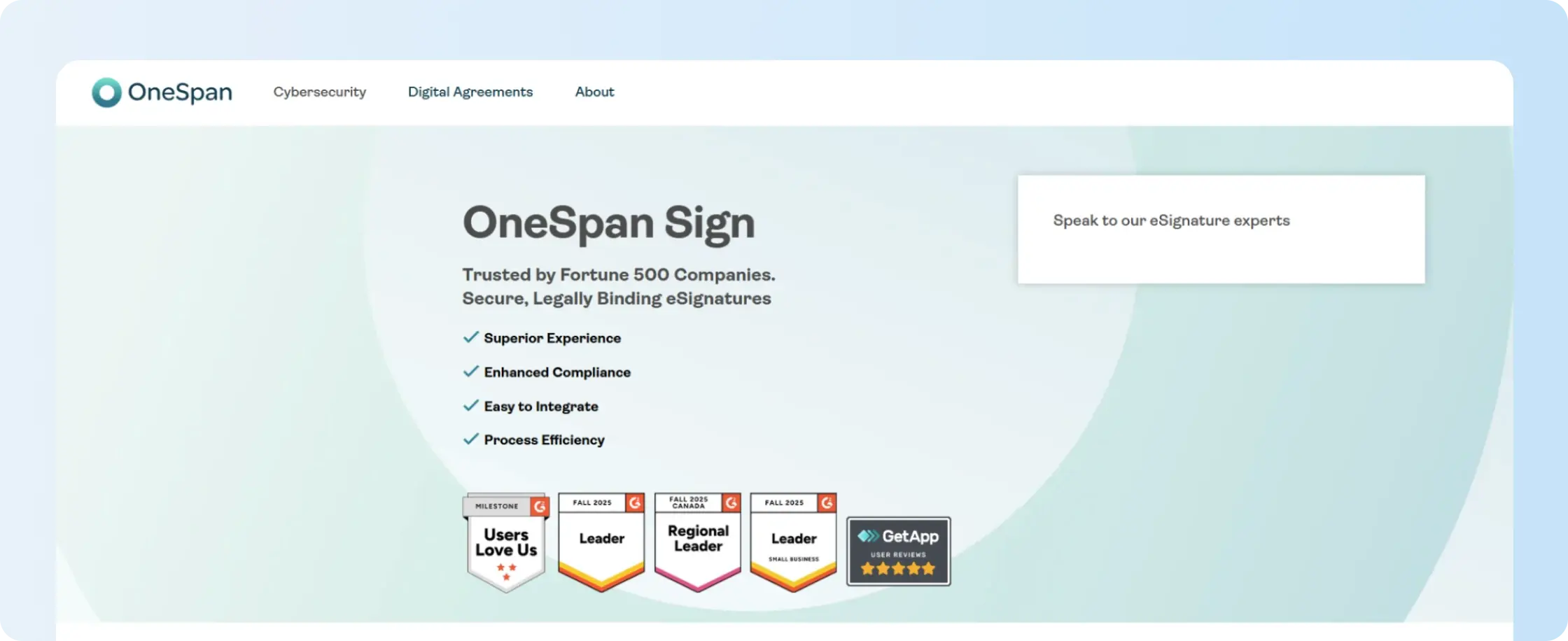 OneSpan Sign secure eSignature platform