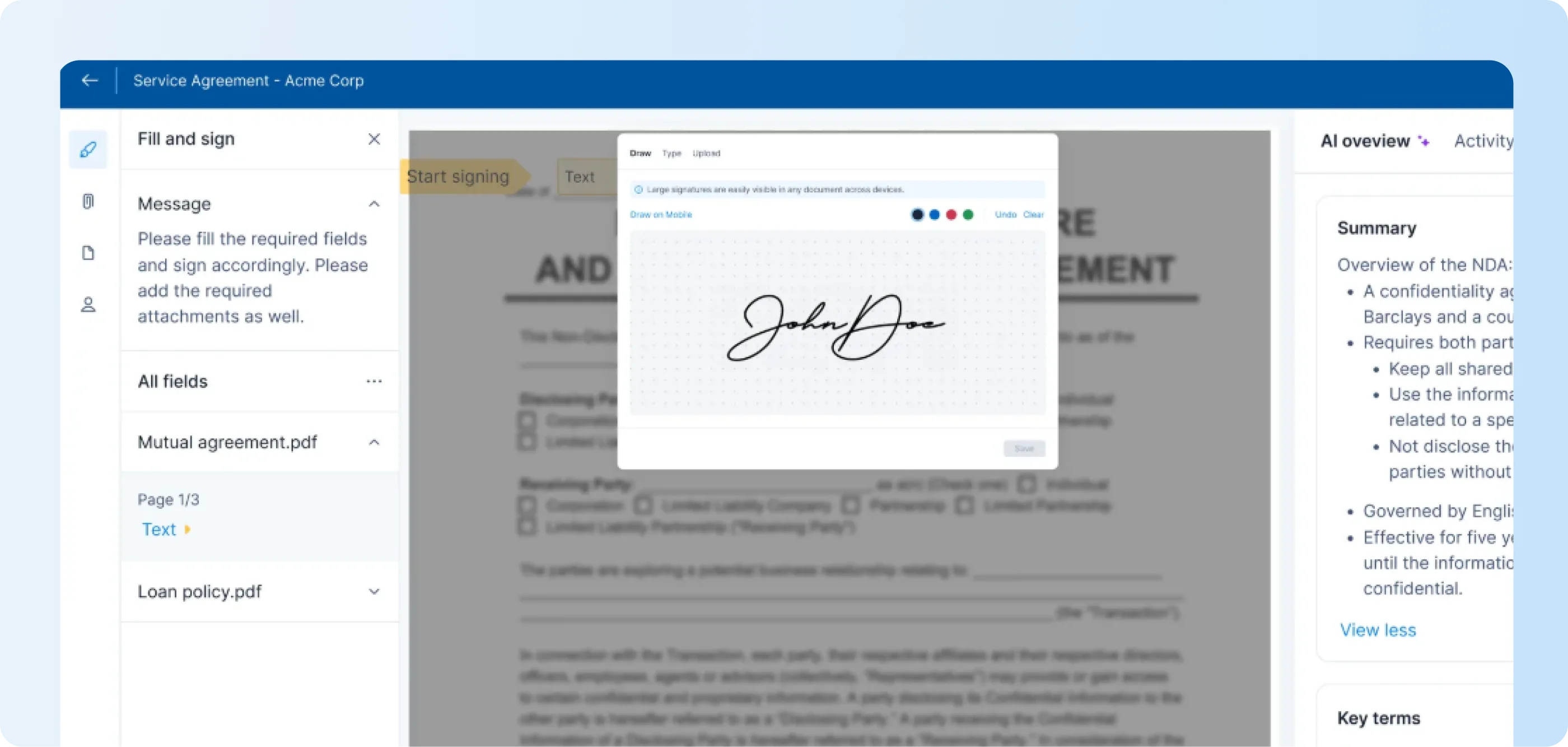 Signeasy eSignature and reusable contract templates for growing teams