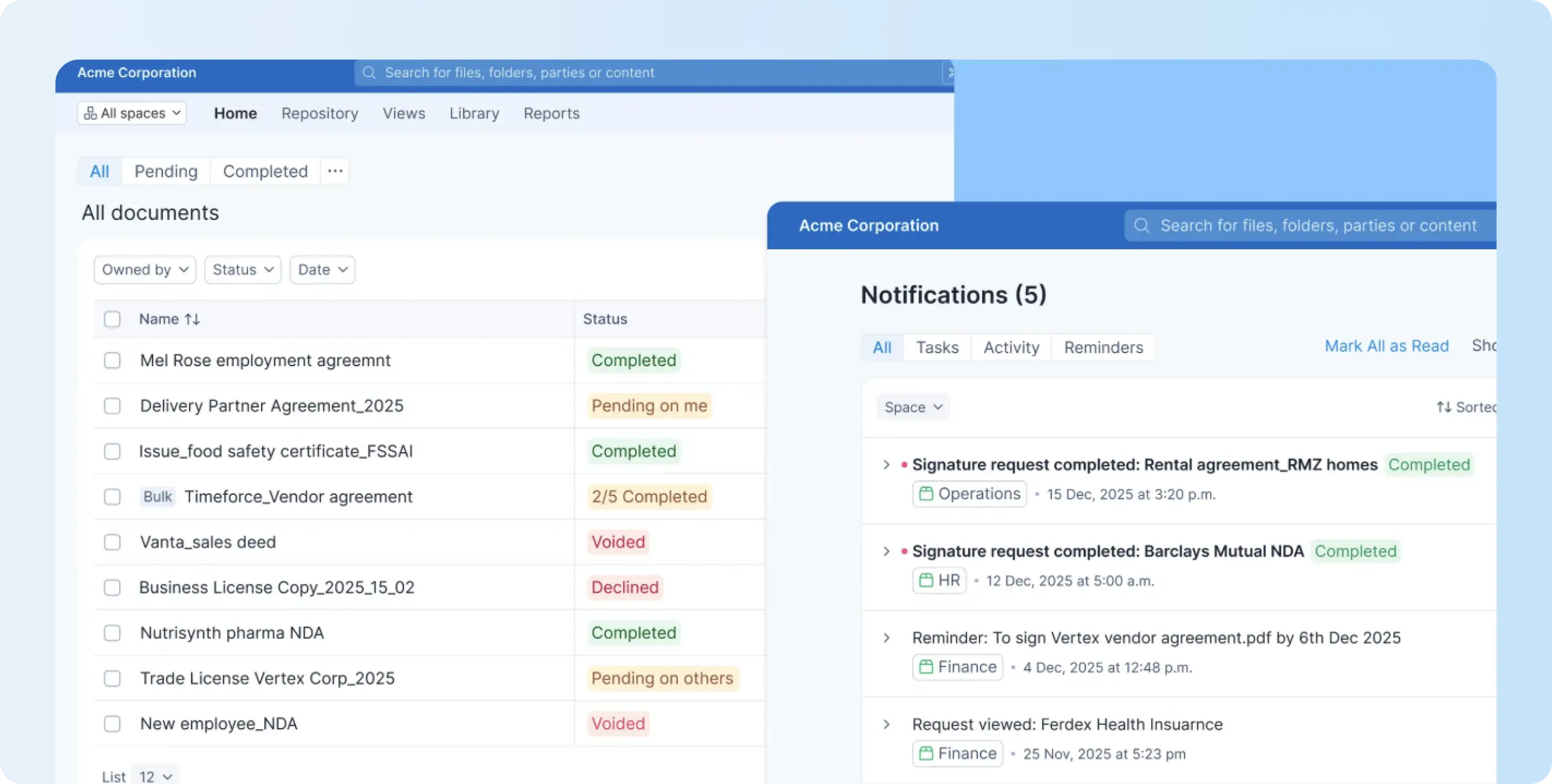 Signeasy contract renewal tracking and deadline alerts