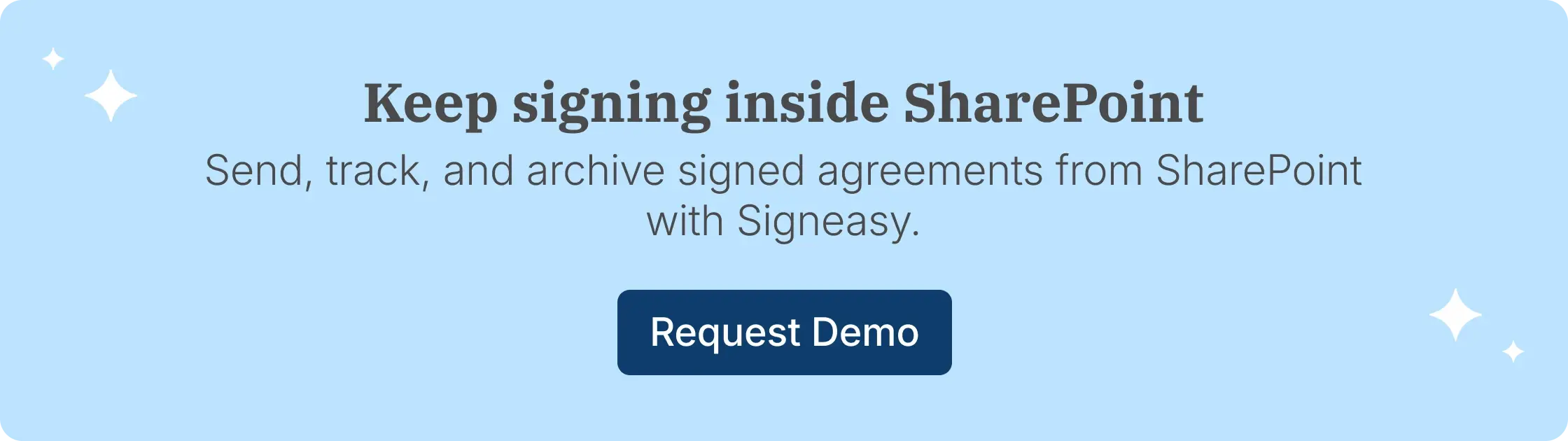 Signeasy menu for sending a document for signature from SharePoint