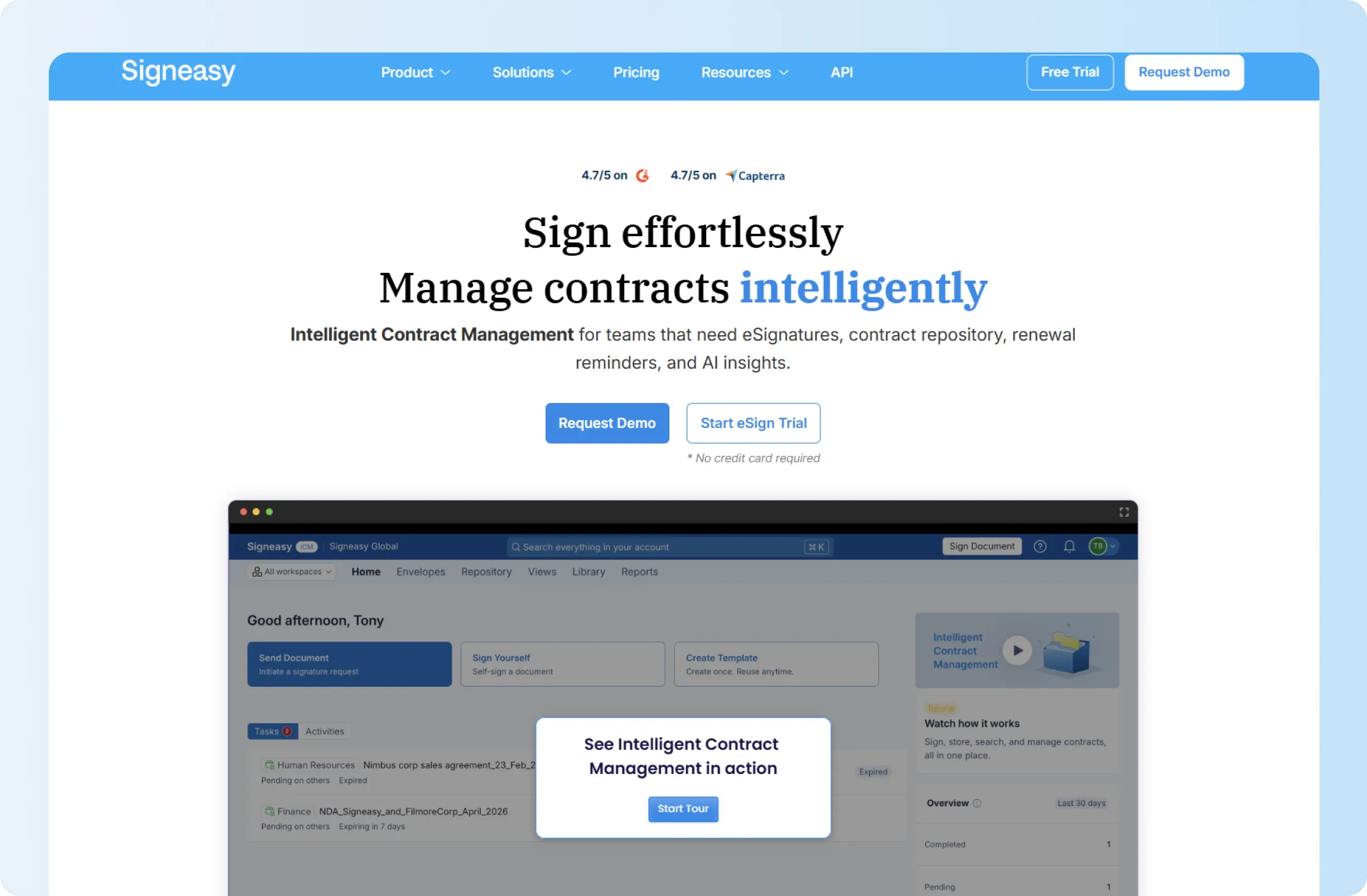 Signeasy eSignature workflow