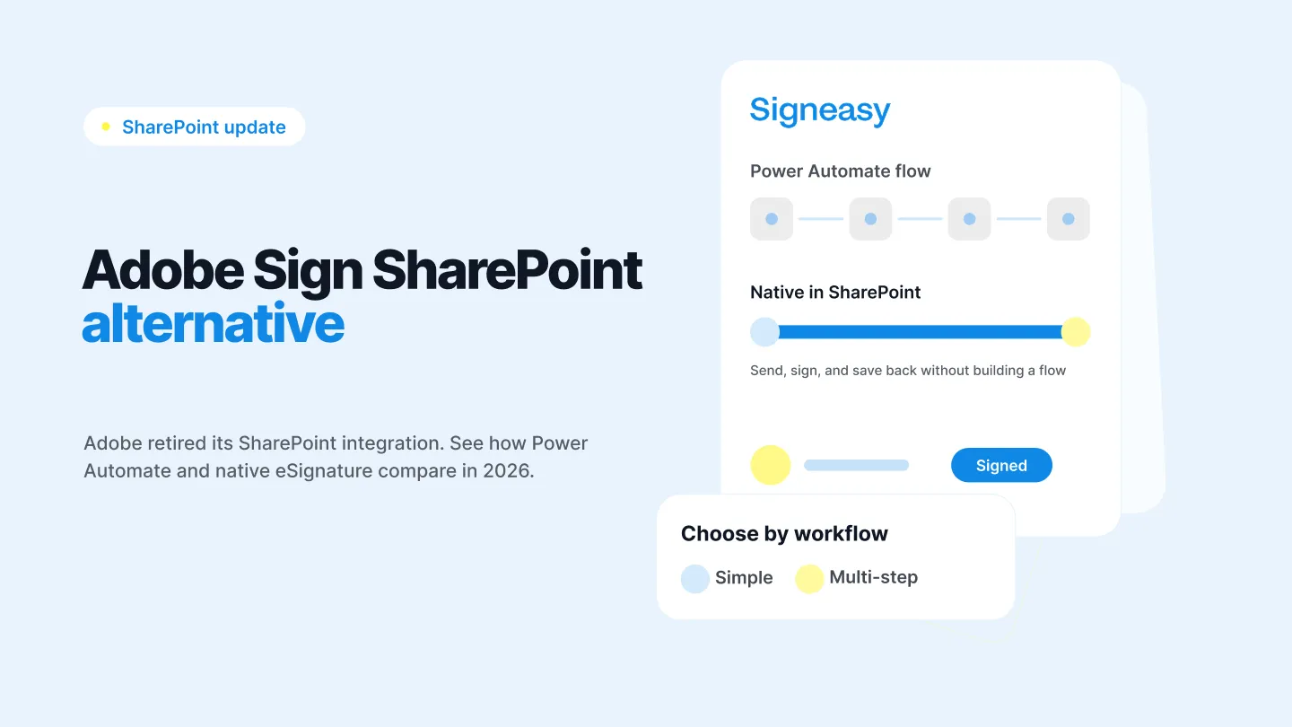 Adobe Sign SharePoint alternative: Power Automate vs. native eSignature