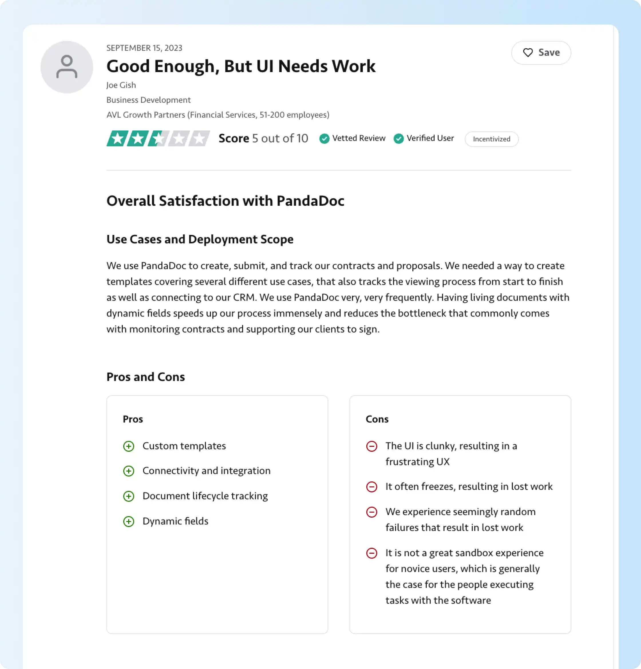PandaDoc user feedback on document tracking and workflow reliability