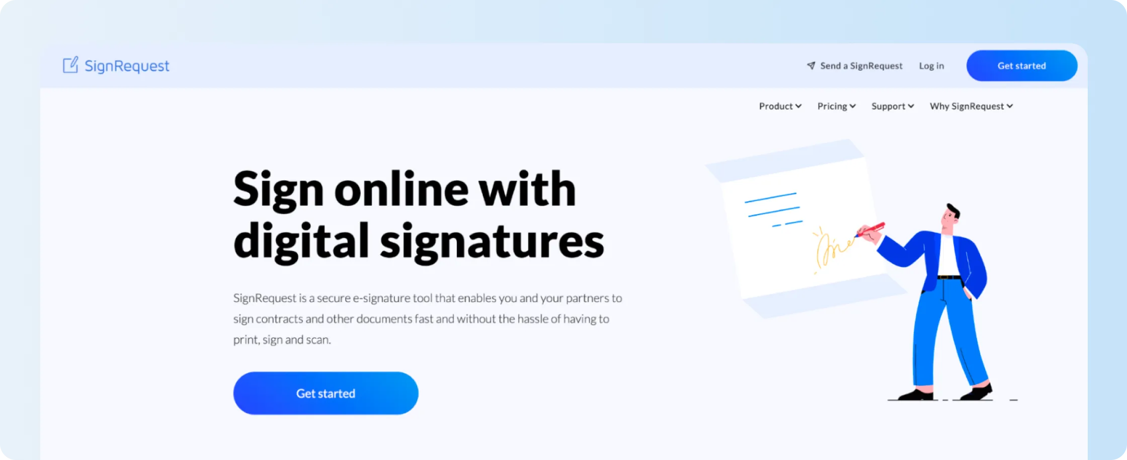 SignRequest website promoting online document signatures
