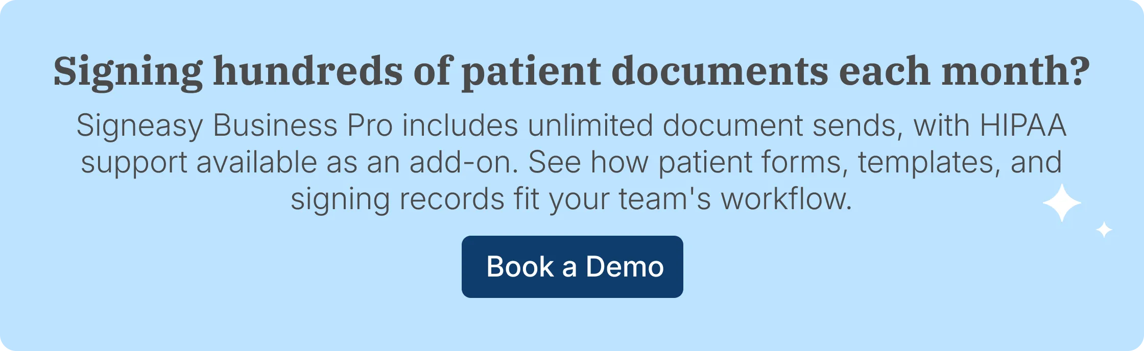Signeasy healthcare signing workflow with reusable forms, signature tracking, and completed documents.