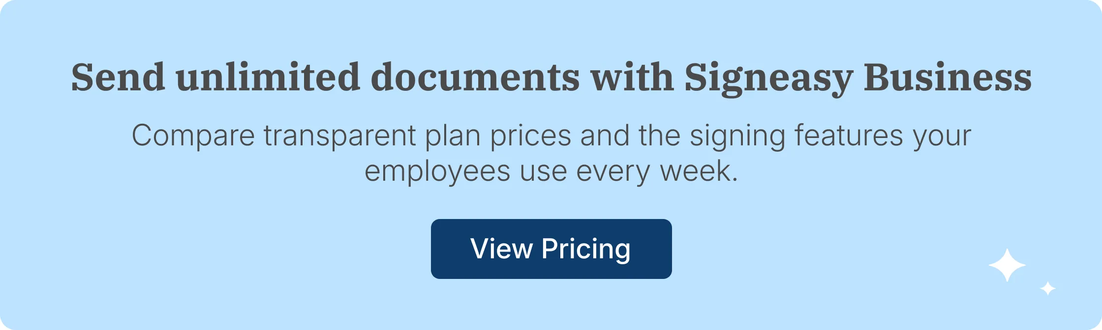Signeasy Business and Business Pro pricing and sending features.