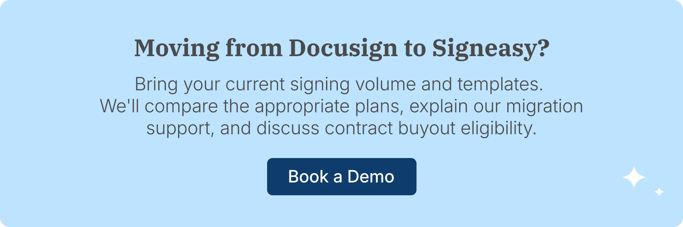 Switching from Docusign to Signeasy with template migration and signing setup.