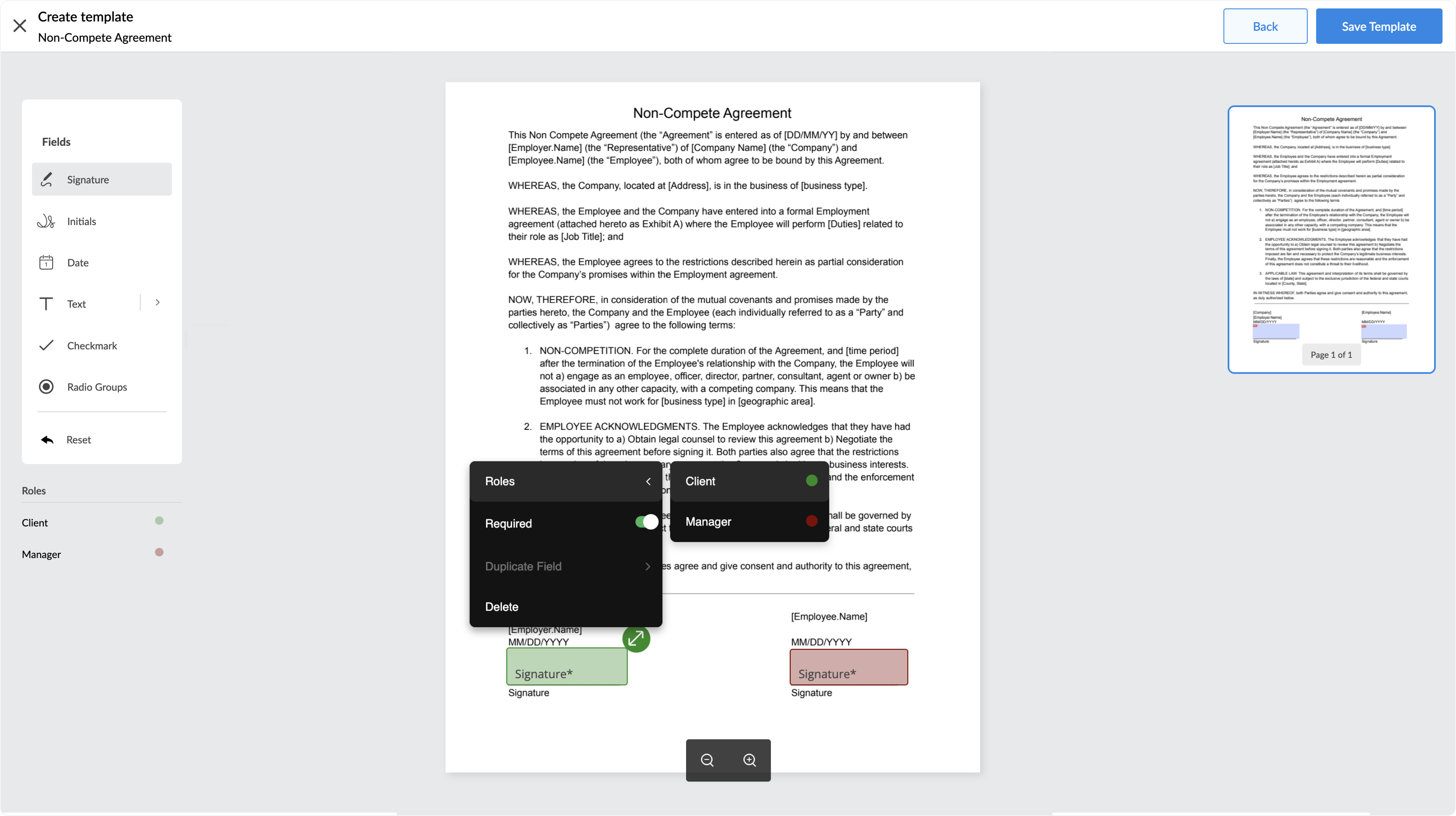 Signeasy offers reuable templates for documents