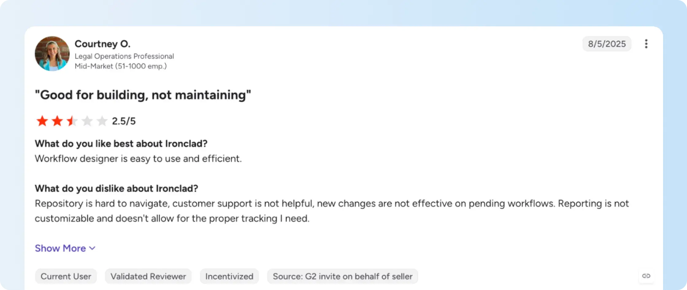 Ironclad customer reporting difficulty navigating the contract repository and customizing reports