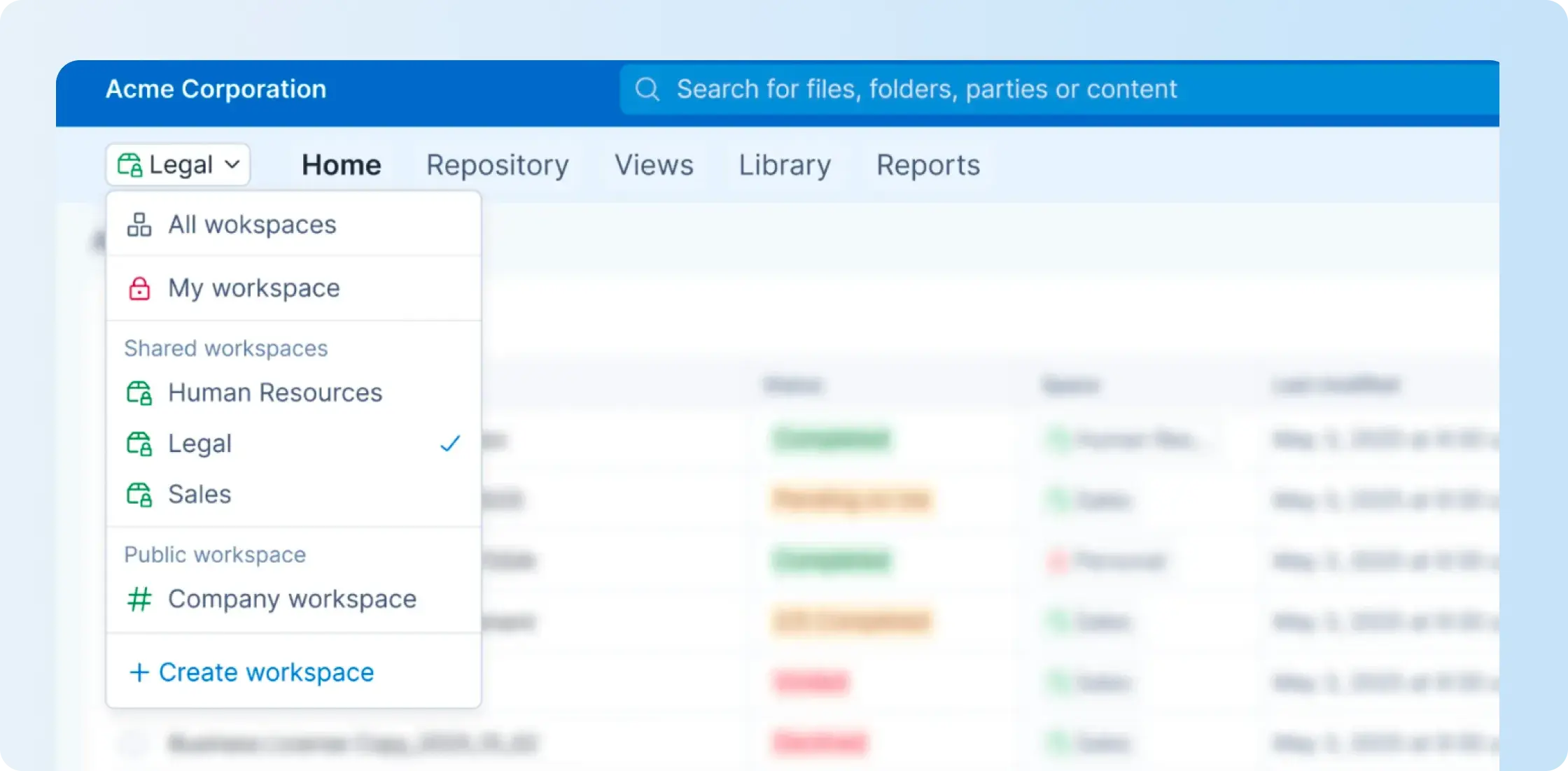 Signeasy shared contract workspaces with role-based access