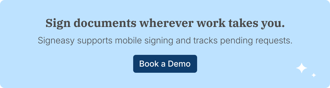 Signeasy mobile document signing and request tracking