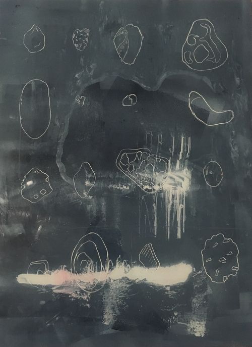 “I will never find a stone like this again, says Steiner.”, Fotografie, Öl auf Glas, 29,7x24cm, 2019