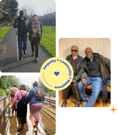 Travel Hands volunteers supporting visually impaired people during journeys across London.