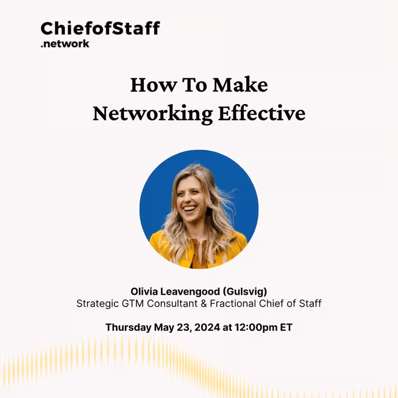 How To Make Networking Effective (5/23)