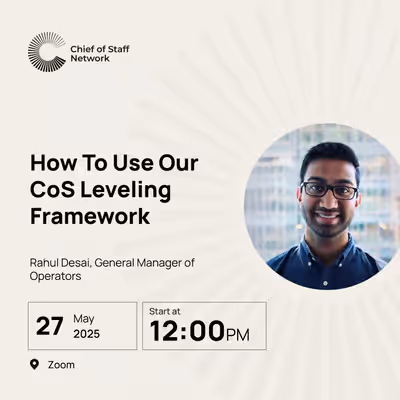 How To Use Our CoS Leveling Framework (Tues May 27)