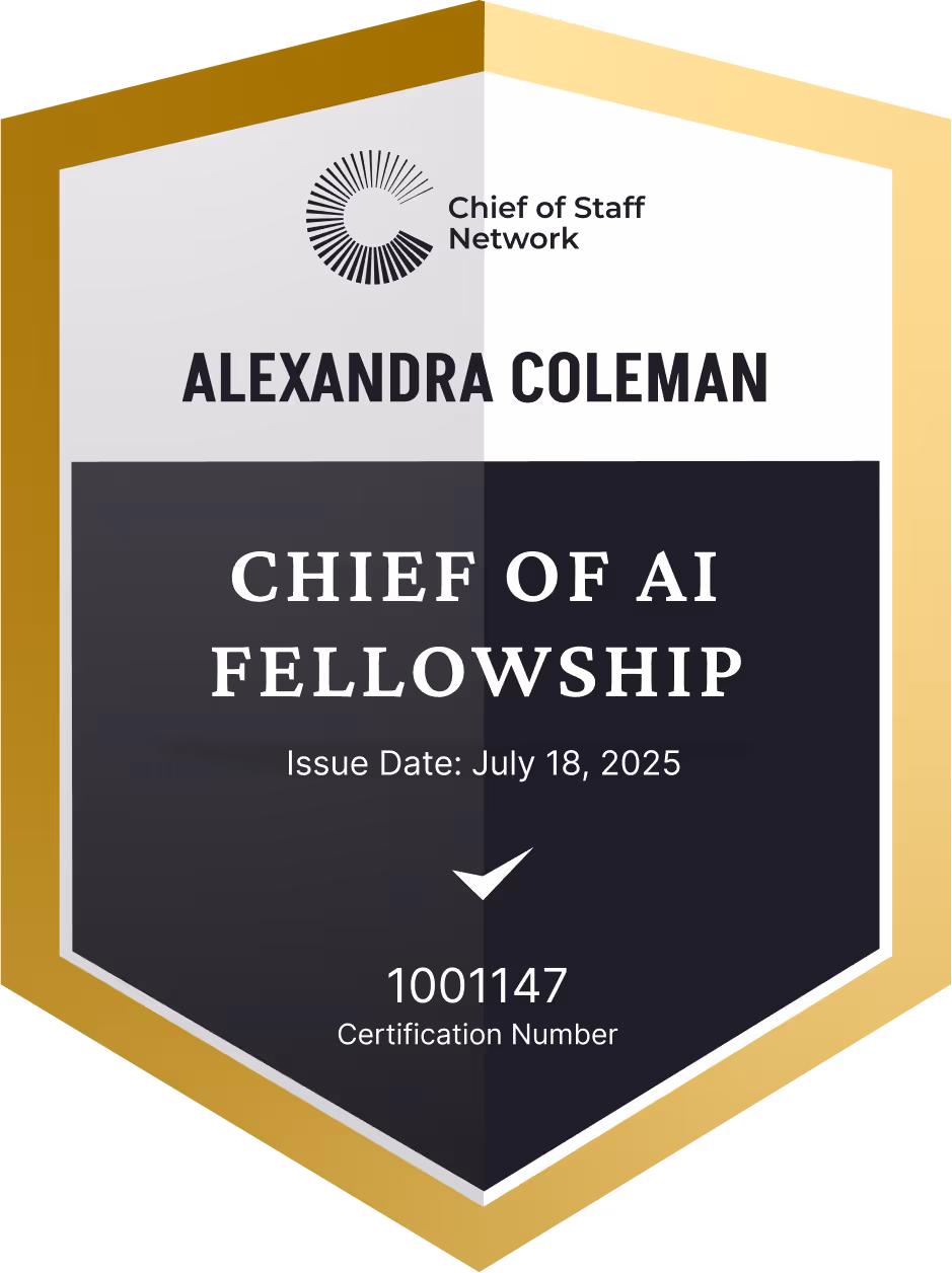 Chief of AI Fellowship (Alexandra Coleman)