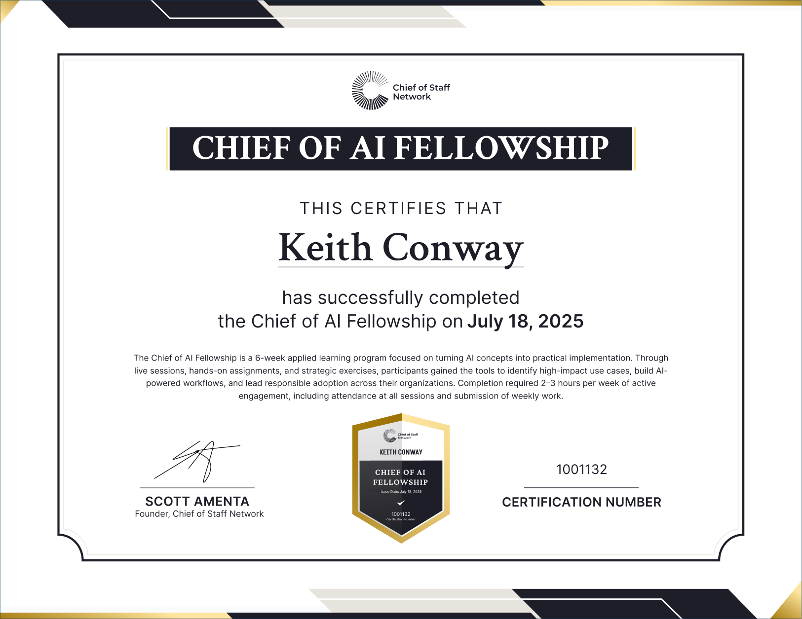 Chief of AI Fellowship (Keith Conway)